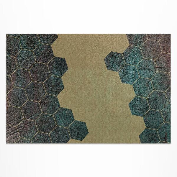 Pvc teppich Betonsechsecke Im Modernen Design