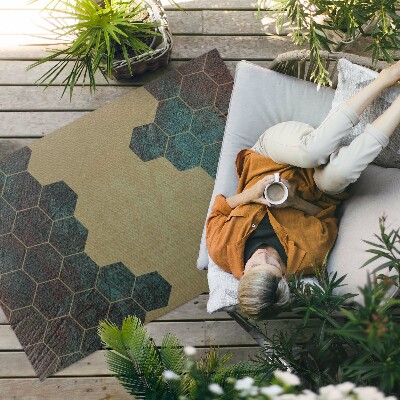 Pvc teppich Betonsechsecke Im Modernen Design