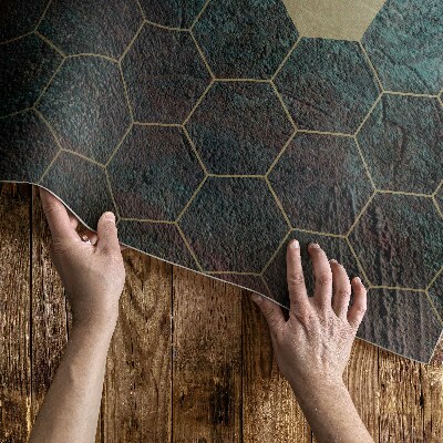 Pvc teppich Betonsechsecke Im Modernen Design