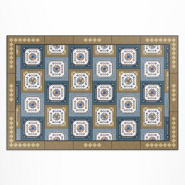 Pvc teppich Geometrisches Rautenmuster Im Retro-Stil