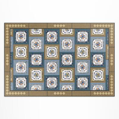 Pvc teppich Geometrisches Rautenmuster Im Retro-Stil
