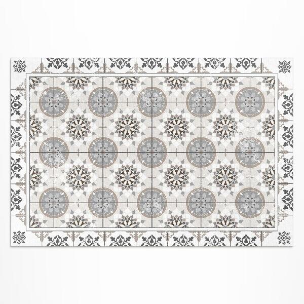 Teppich auf pvc Dekoratives Mosaik Mit Blumenkreisen