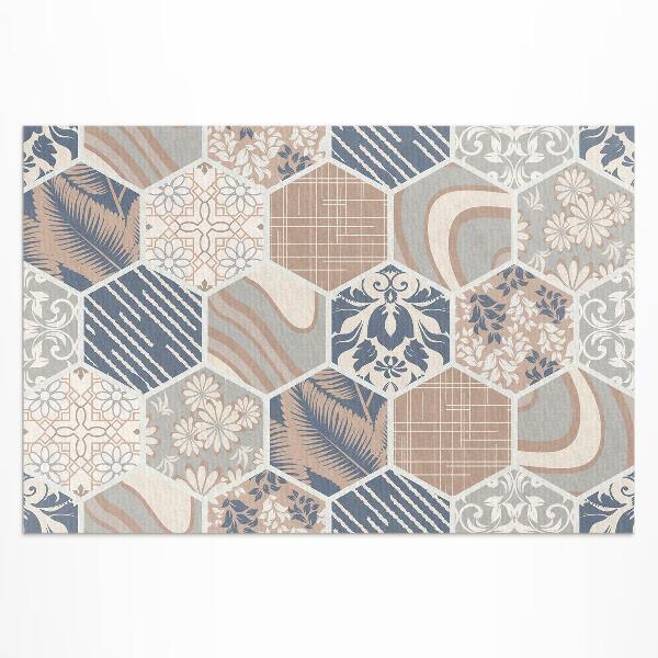 Vinyl teppich Hawaiianische Fliesen-Boho-Sechsecke