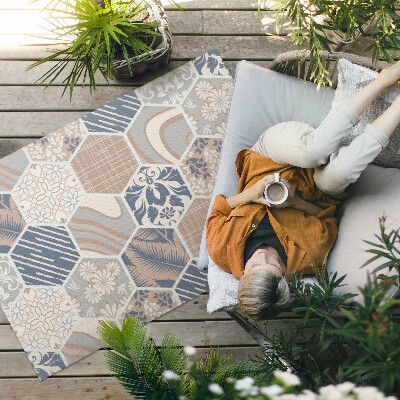 Vinyl teppich Hawaiianische Fliesen-Boho-Sechsecke