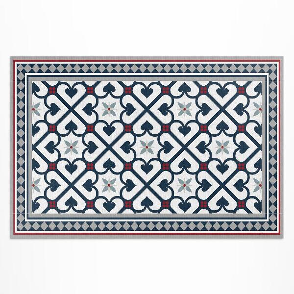 Pvc teppich Dekorative Fliesen Mit Floralen Rauten