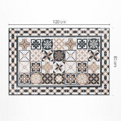 Teppich auf pvc Dreifarbige Geometrische Dekorative Fliesen