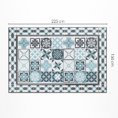 Pvc teppich Dreifarbige Geometrische Zierfliesen