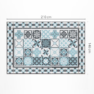 Pvc teppich Dreifarbige Geometrische Zierfliesen