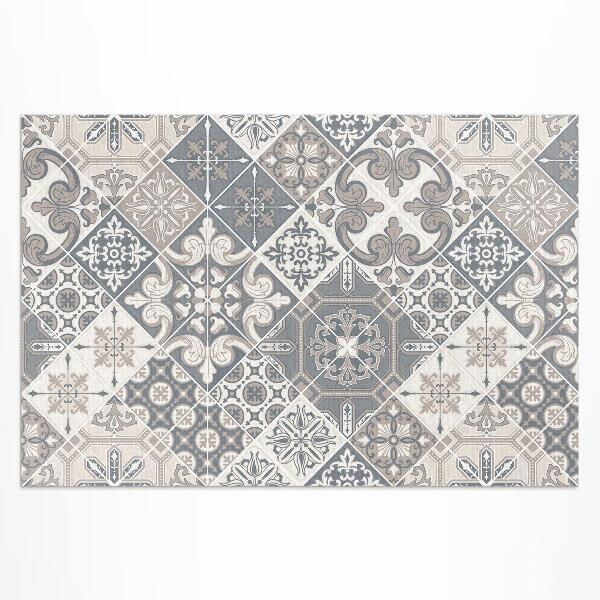 Vinyl teppich Katalanische Mosaikfliesen Mit Blumenmotiven