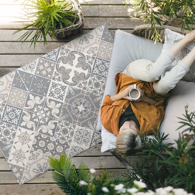 Vinyl teppich Katalanische Mosaikfliesen Mit Blumenmotiven