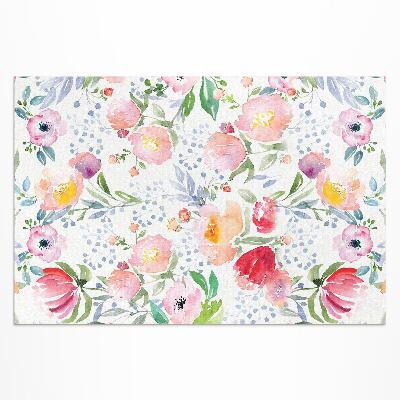 Vinyl teppich läufer Aquarellblumen Zarte Pflanzen