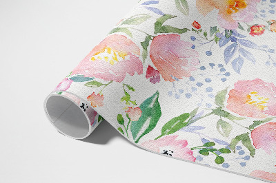 Vinyl teppich läufer Aquarellblumen Zarte Pflanzen