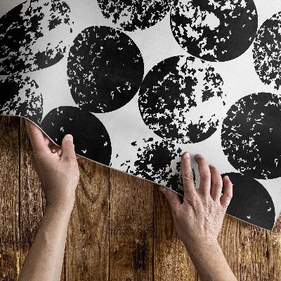 Pvc teppich Minimalistisches Muster Mit Schwarzen Kreisen