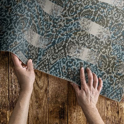 Vinyl teppich Ornament Und Streifen Im Vintage-Stil