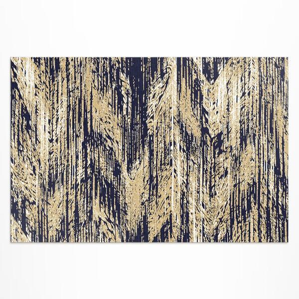 Teppich pvc Retro Vintage Boho Gelbe Streifen