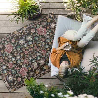 Vinyl teppich läufer Kleine Blumen Auf Einer Wiese