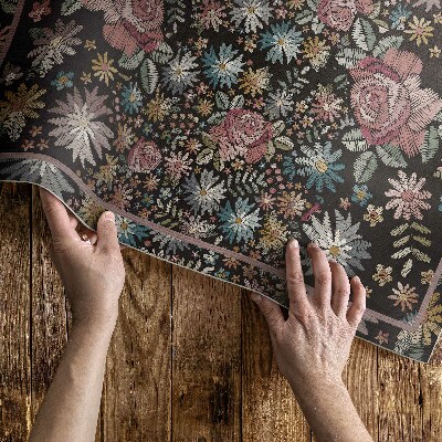 Vinyl teppich läufer Kleine Blumen Auf Einer Wiese