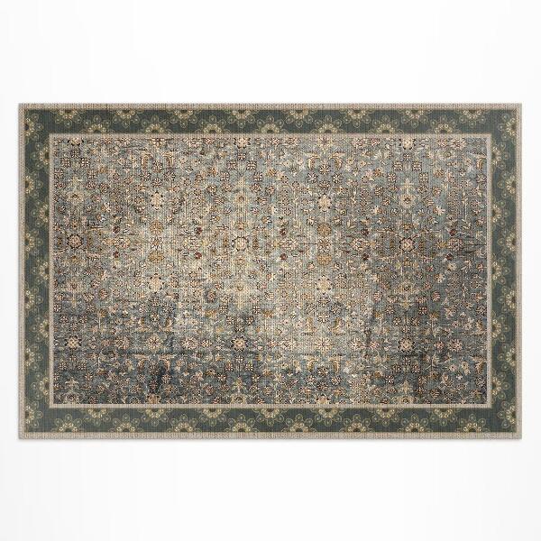 Vinyl teppich Abgenutzte Textur Mit Vintage-Blumenmuster