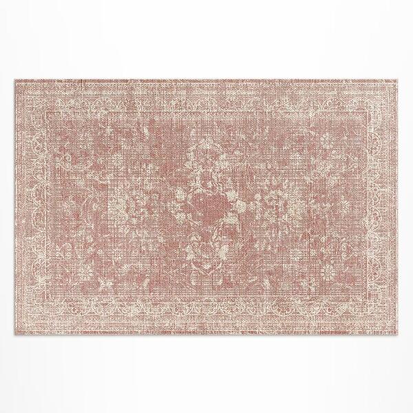 Pvc teppich Altrosa Geriebenes Vintage-Blumenmuster
