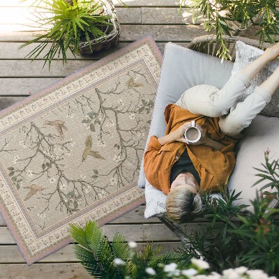 Vinyl teppich Zarter Floraler Hintergrund Mit Vögeln