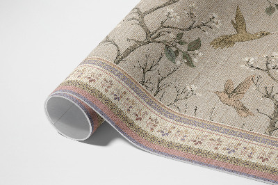 Vinyl teppich Zarter Floraler Hintergrund Mit Vögeln