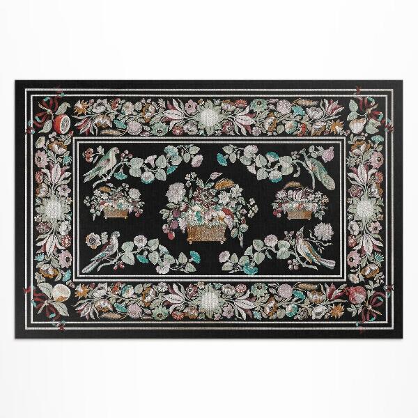 Vinyl teppich läufer Vintage Stillleben Mit Floralen Motiven