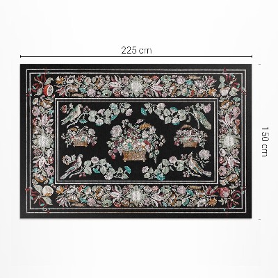 Vinyl teppich läufer Vintage Stillleben Mit Floralen Motiven