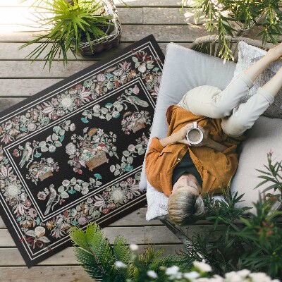 Vinyl teppich läufer Vintage Stillleben Mit Floralen Motiven