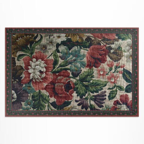Teppich auf pvc Zartes Vintage-Blumenmuster