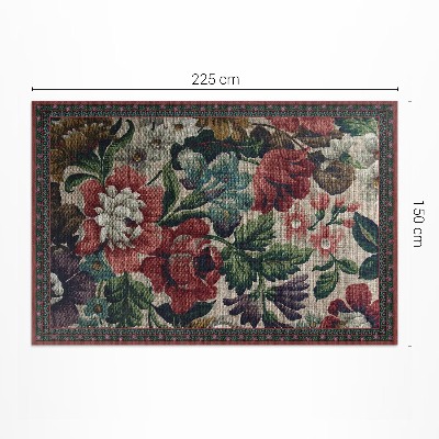 Teppich auf pvc Zartes Vintage-Blumenmuster