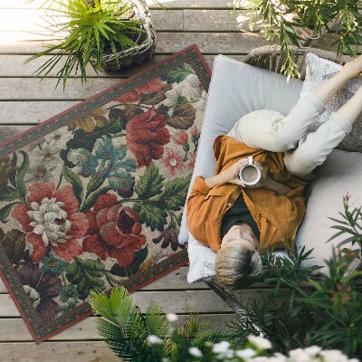 Teppich auf pvc Zartes Vintage-Blumenmuster