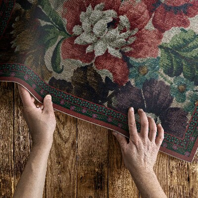 Teppich auf pvc Zartes Vintage-Blumenmuster