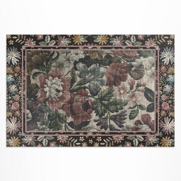 Pvc teppich Blasse Farben, Vintage-Wildblumen