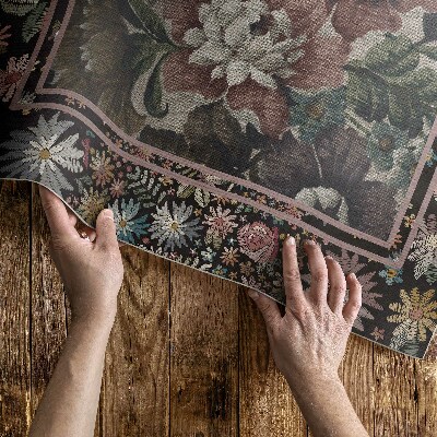 Pvc teppich Blasse Farben, Vintage-Wildblumen