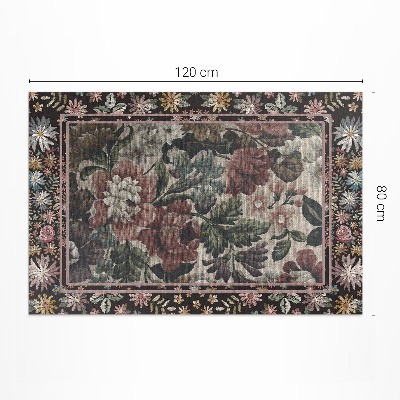 Pvc teppich Blasse Farben, Vintage-Wildblumen