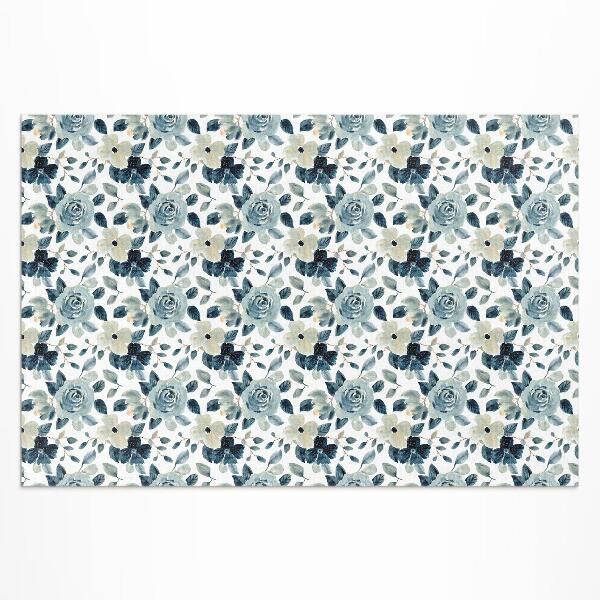 Pvc teppich Bemalte Blumen Mit Regelmäßigem Blumenmuster