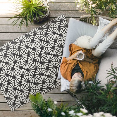 Vinyl teppich läufer Geometrischer Ginkgo Hinterlässt Art-Deco-Glamour