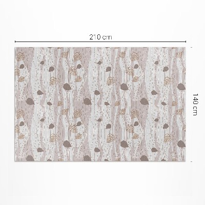 Vinyl teppich läufer Boho-Blätter Auf Einem Hintergrund Aus Wellenillustration