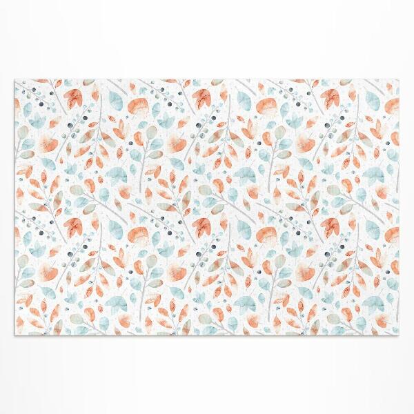 Teppich pvc Aquarellzweige Und Boho-Blätter