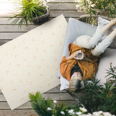 Teppich pvc Monde Und Kleine Sterne Im Boho-Kosmos