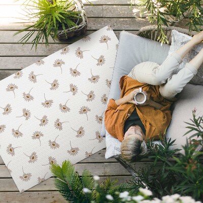 Teppich auf pvc Zarte Boho-Gänseblümchen