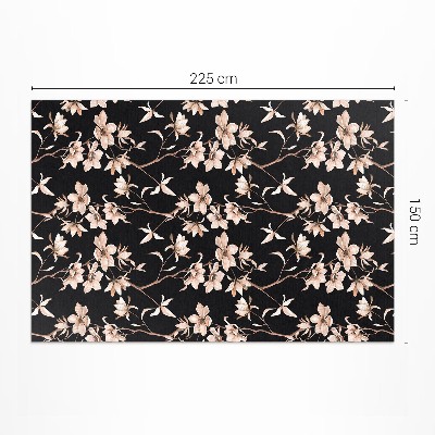 Vinyl teppich Helle Blumen Auf Zweigen Vintage-Muster