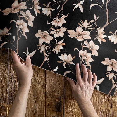 Vinyl teppich Helle Blumen Auf Zweigen Vintage-Muster