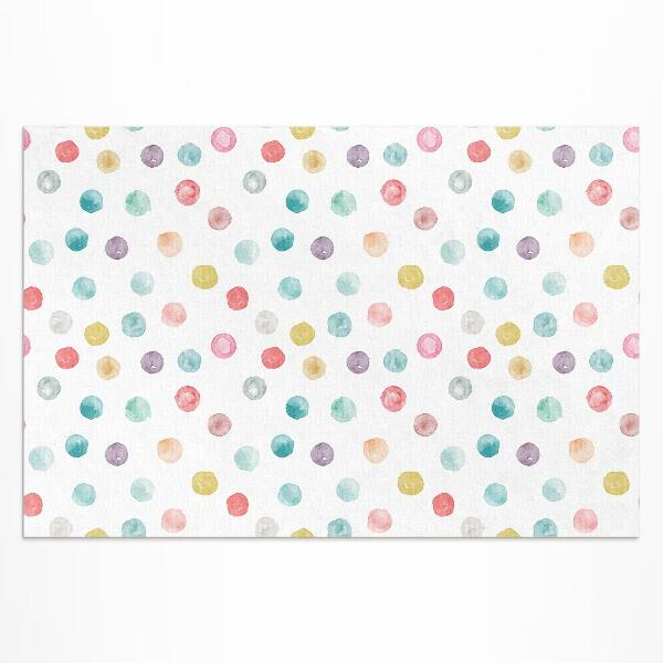 Teppich auf pvc Boho-Aquarell Bemalte Punkte