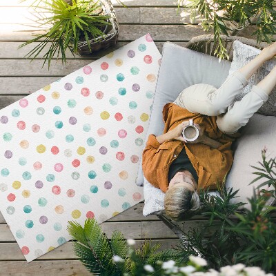 Teppich auf pvc Boho-Aquarell Bemalte Punkte