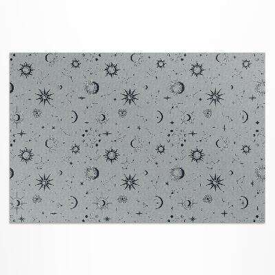 Pvc teppich Kosmos Sonne Mond Sterne Vintage