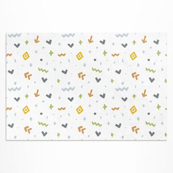 Vinyl teppich läufer Pastellige Symbole Und Formen Im Boho-Stil