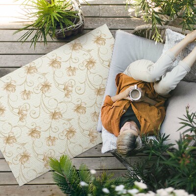 Vinyl teppich Wunderschöne Pflanzenblumen Im Ornamentalen Stil