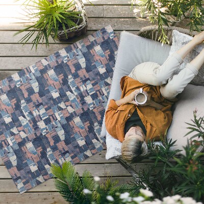 Vinyl teppich läufer Abstraktes Mosaik Im Retro-Vintage-Stil