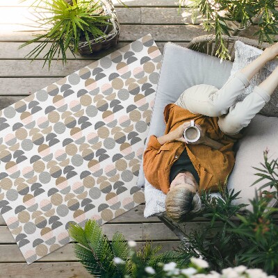 Teppich pvc Kreise Und Halbmonde Retro Geometrisches Muster